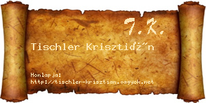 Tischler Krisztián névjegykártya
